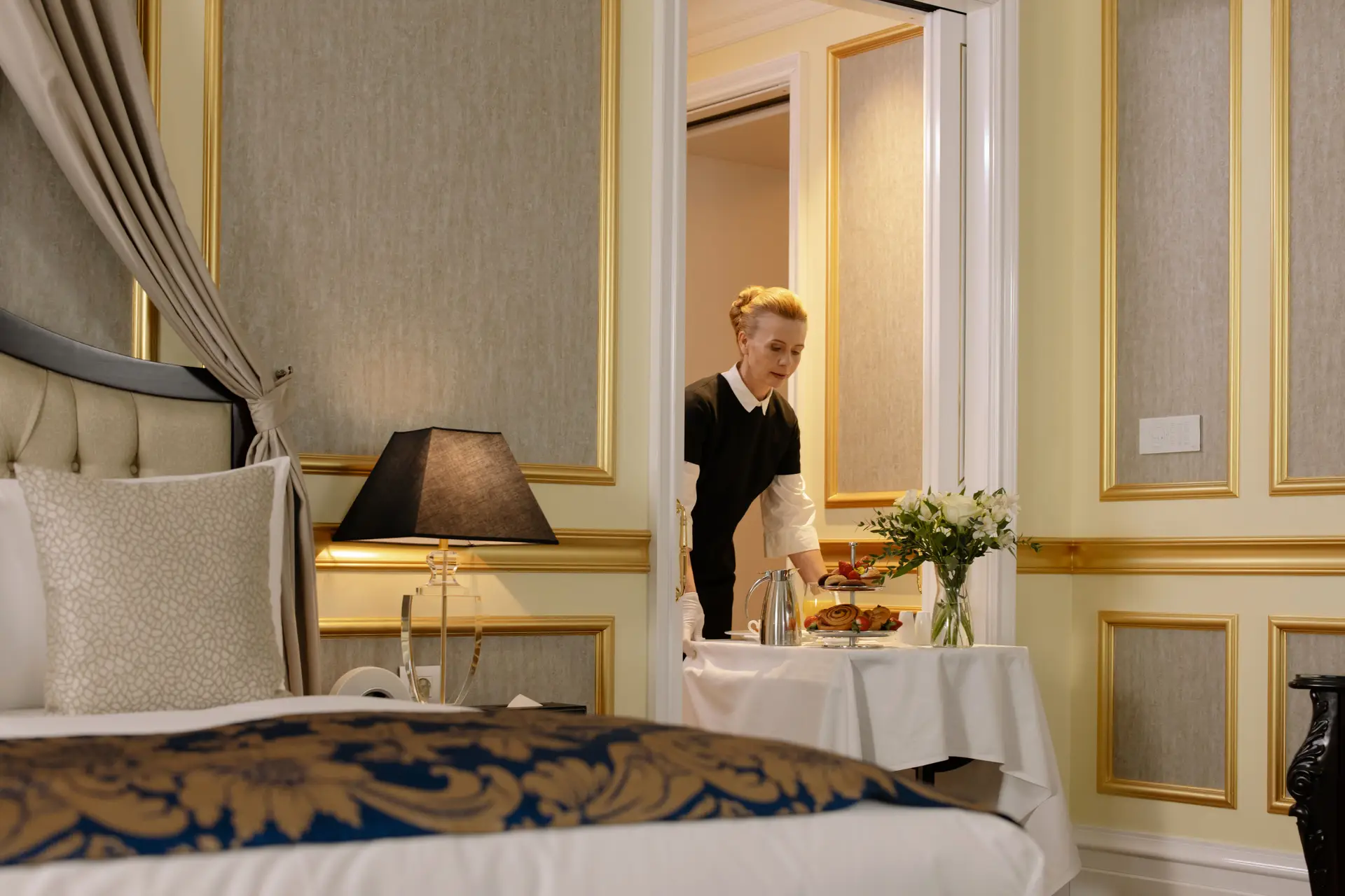 Elegant Room Service Breakfast Tray