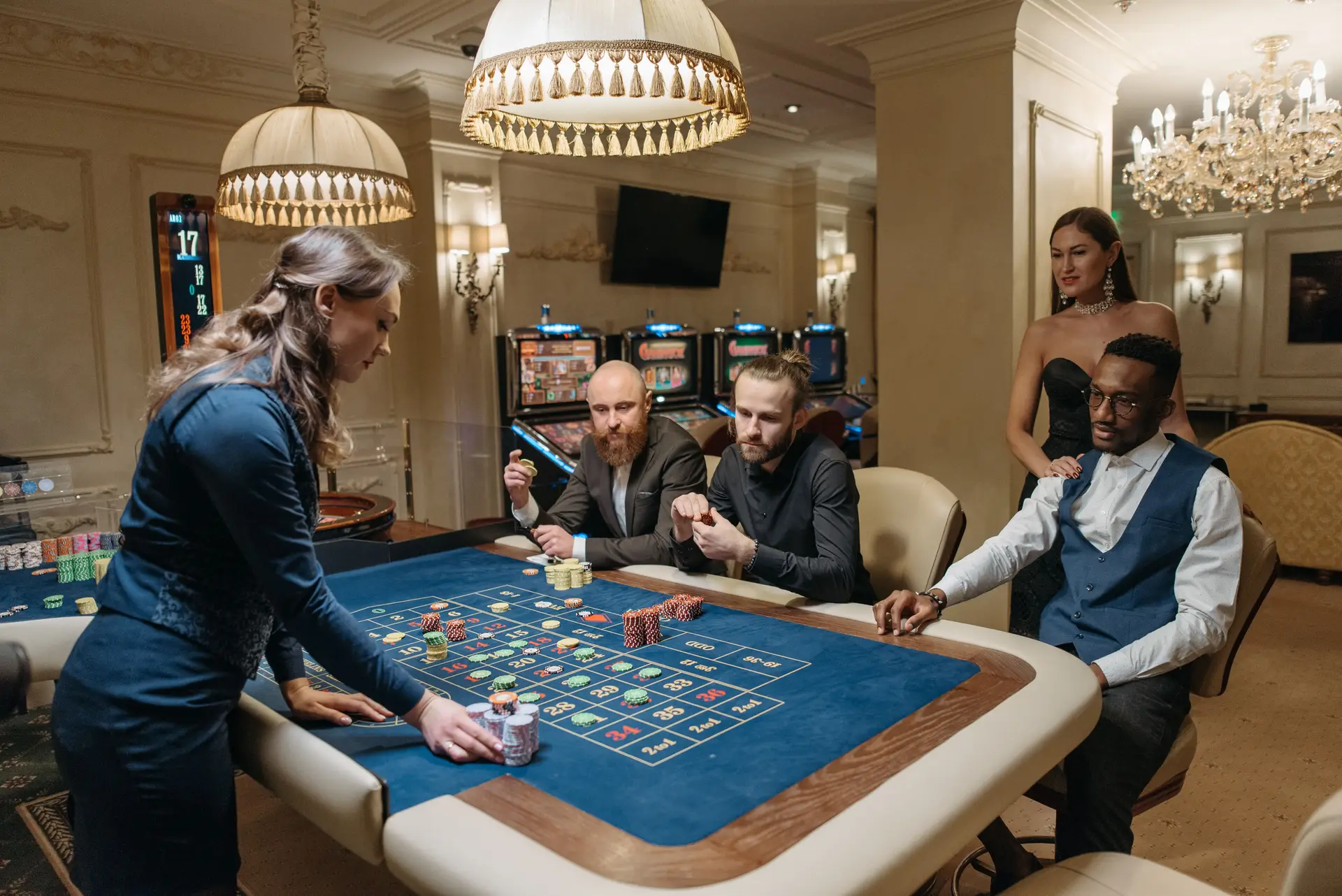Guests playing roulette